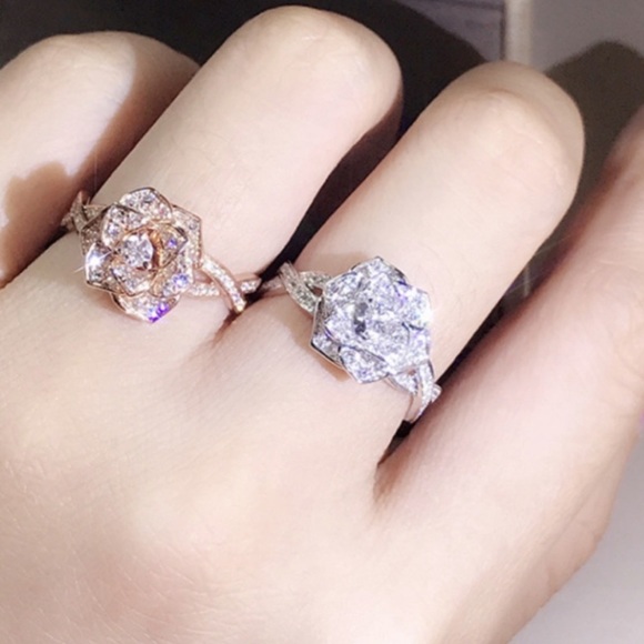 💍NEW 925 STERLING SILVER DIAMOND HALO RING💍 - Picture 7 of 7